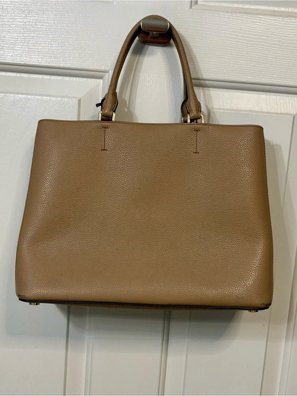 Michael Kors Tan Leather Perforated Satchel